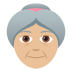 👵🏼 old woman: medium-light skin tone display on JoyPixels